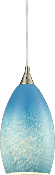 brass pendant lantern ELK Lighting Mini Pendant Satin Nickel Transitional