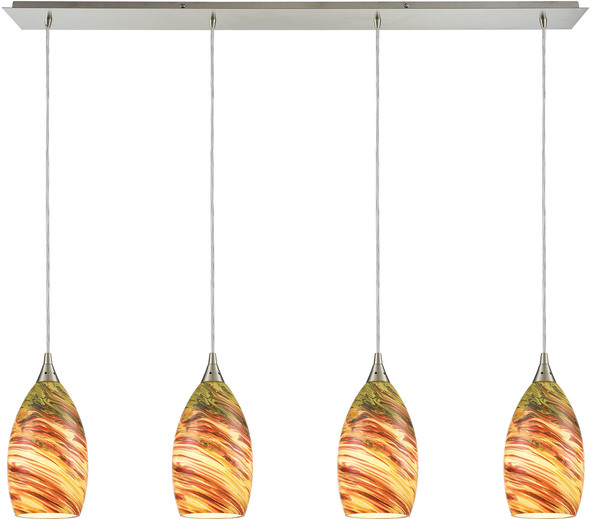 hanging light design for bedroom ELK Lighting Mini Pendant Satin Nickel Transitional