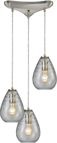glass geometric pendant light ELK Lighting Mini Pendant Satin Nickel Modern / Contemporary