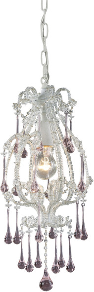 glass hanging ceiling lights ELK Lighting Mini Pendant Antique White Traditional