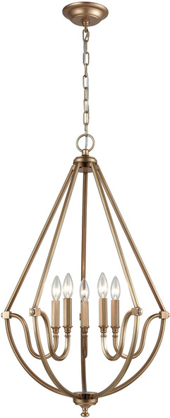 modern high ceiling chandelier ELK Lighting Chandelier Matte Gold Transitional