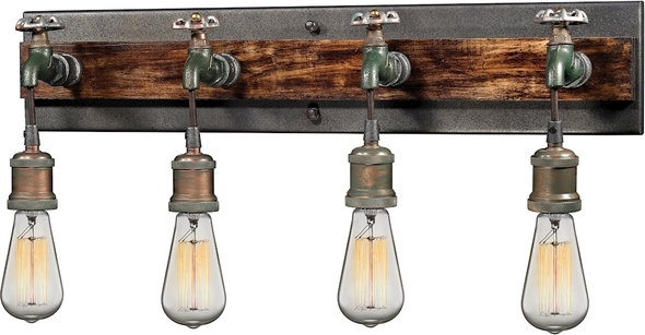 zinc lighting ELK Lighting Vanity Light Multi-Tone Weathered Modern / Contemporary