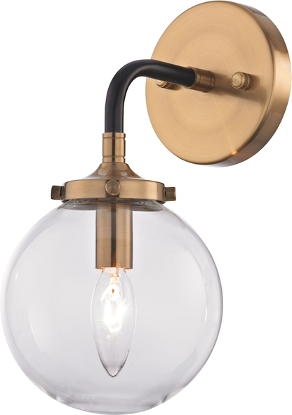 wall sconce white shade ELK Lighting Sconce Antique Gold, Matte Black Modern / Contemporary
