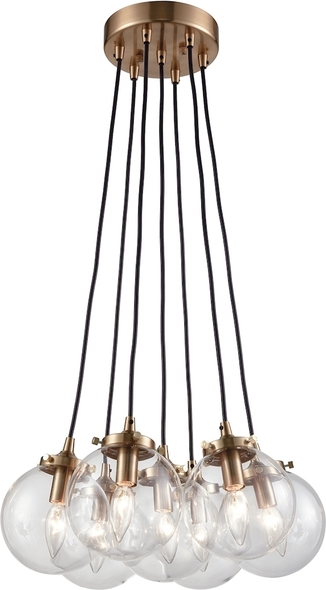 gold chandelier light fixture ELK Lighting Chandelier Satin Black Modern / Contemporary