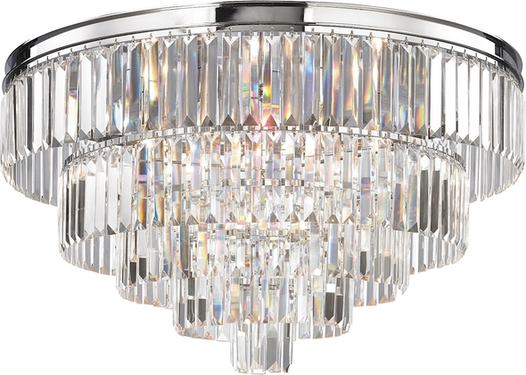 glass gold chandelier ELK Lighting Chandelier Polished Chrome Traditional