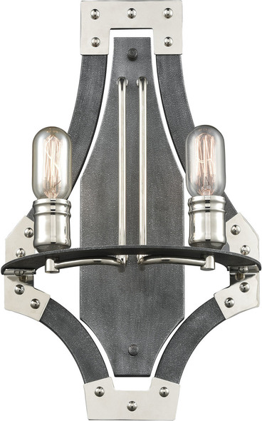 antique looking light fixtures ELK Lighting Sconce Silverdust Iron, Polished Nickel Modern / Contemporary