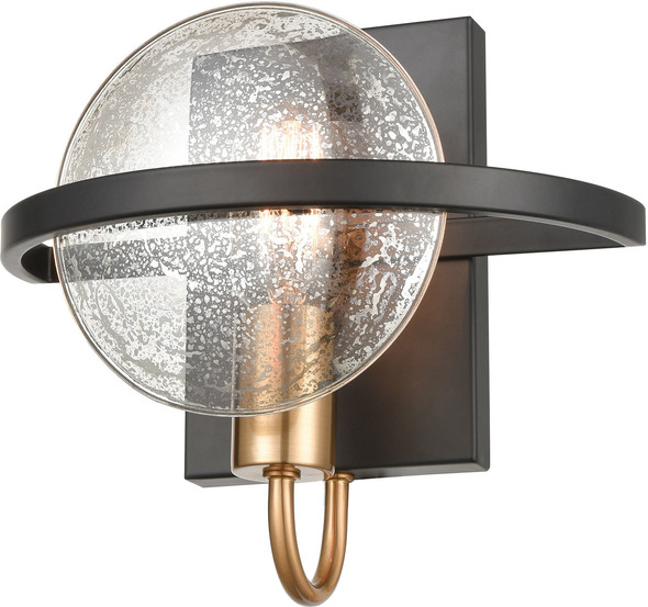wall lamp for outdoor ELK Lighting Sconce Matte Black, Satin Brass Modern / Contemporary