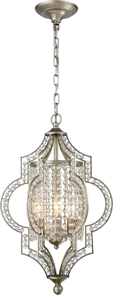 12 light pendant chandelier ELK Lighting Chandelier Chandelier Aged Silver Traditional