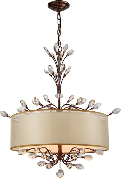 pendant with shade ELK Lighting Chandelier Chandelier Spanish Bronze Traditional