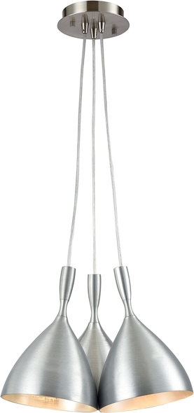 glass globe pendant light for kitchen island ELK Lighting Mini Pendant Satin Nickel Modern / Contemporary