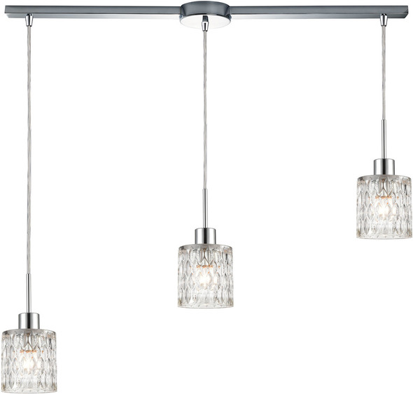rattan hanging lamps ELK Lighting Pendant Polished Chrome Modern / Contemporary