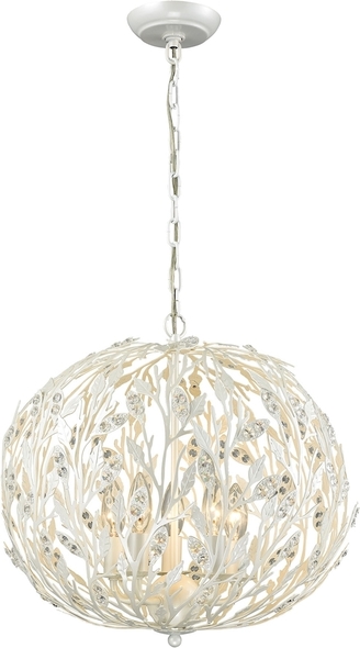 crystal ceiling light pendant ELK Lighting Chandelier Pearl White Traditional