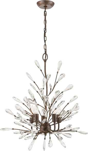 gold modern chandelier for bedroom ELK Lighting Chandelier Sunglow Bronze Traditional
