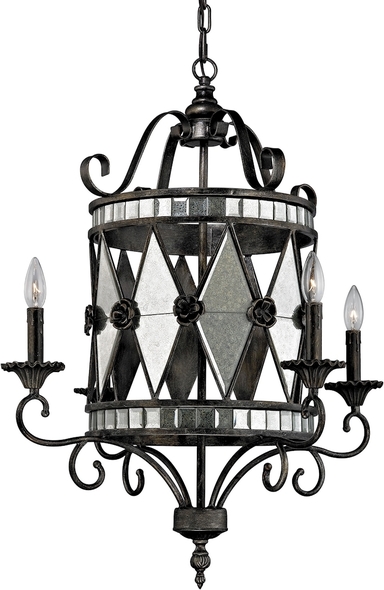 replace chandelier with light fixture ELK Lighting Chandelier Blackened Silver Modern / Contemporary
