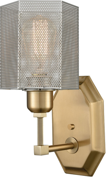 white plug in wall lights ELK Lighting Sconce Polished Nickel, Satin Brass Modern / Contemporary
