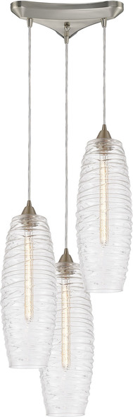 nickel pendant light fixture ELK Lighting Pendant Satin Nickel Modern / Contemporary