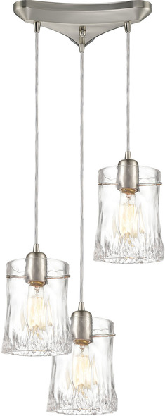 brass bell pendant light ELK Lighting Pendant Satin Nickel Modern / Contemporary