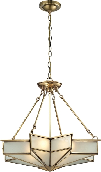 glass dome ceiling light ELK Lighting Pendant Brushed Brass Traditional