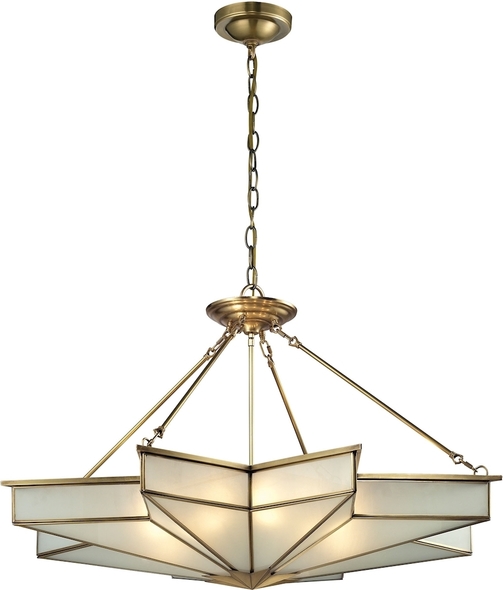pendant light with ceiling fan ELK Lighting Pendant Brushed Brass Traditional