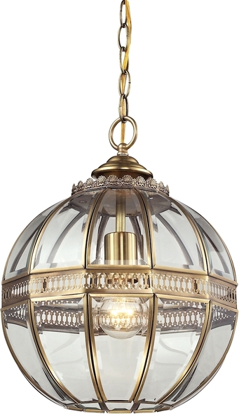 rattan pendant chandelier ELK Lighting Mini Pendant Brushed Brass Traditional