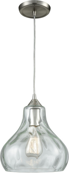 matte pendant light ELK Lighting Mini Pendant Satin Nickel Modern / Contemporary
