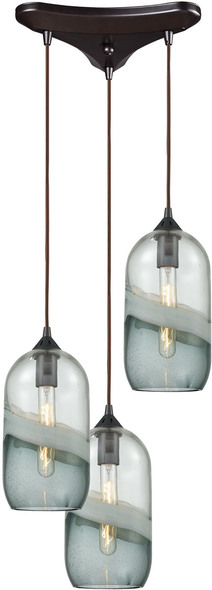 rattan hanging pendant light ELK Lighting Mini Pendant Oil Rubbed Bronze Modern / Contemporary