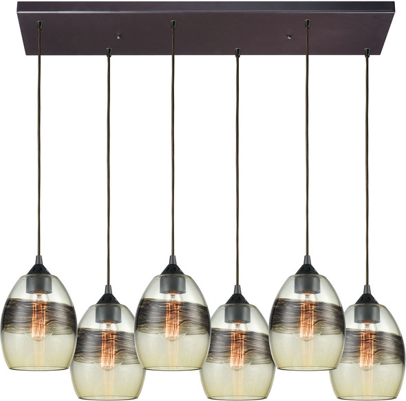 hanging lamp rattan ELK Lighting Mini Pendant Oil Rubbed Bronze Transitional