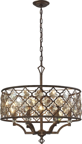metal ceiling lamp shades ELK Lighting Pendant Weathered Bronze Traditional