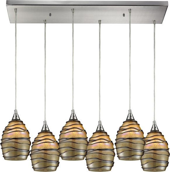 hanging bulb ceiling lights ELK Lighting Mini Pendant Satin Nickel Transitional