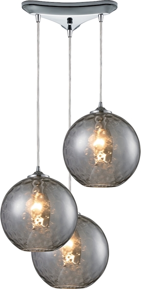 3 bulb pendant light fitting ELK Lighting Mini Pendant Polished Chrome Modern / Contemporary