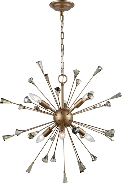 crystal chandelier silver ELK Lighting Chandelier Matte Gold Modern / Contemporary