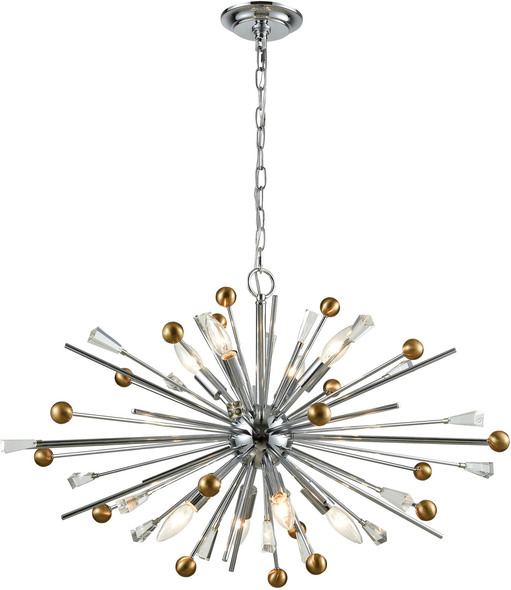 hanging lights from drop ceiling ELK Lighting Pendant Polished Chrome, Satin Brass Modern / Contemporary
