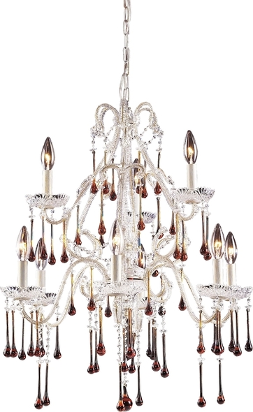 replace chandelier with light fixture ELK Lighting Chandelier Antique White Traditional