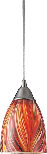 silver pendant lights for kitchen ELK Lighting Mini Pendant Satin Nickel Transitional