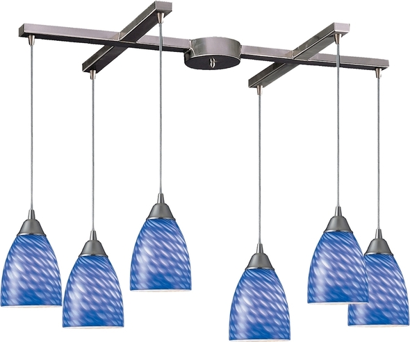 bathroom hanging ceiling lights ELK Lighting Mini Pendant Satin Nickel Transitional