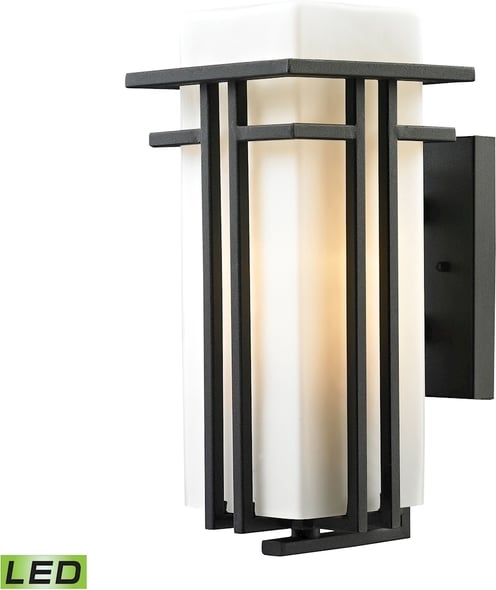 outdoor lamp post covers ELK Lighting Sconce Textured Matte Black Transitional