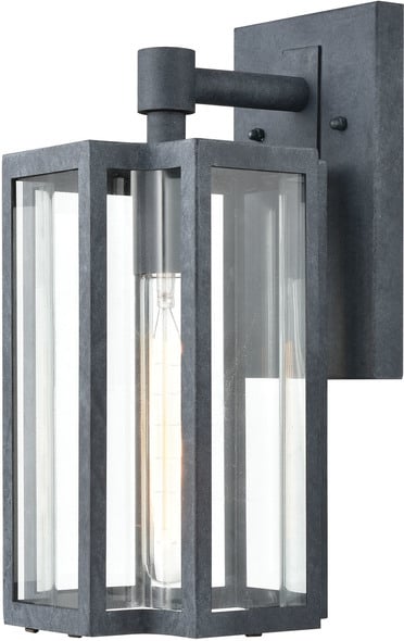 wood light wall ELK Lighting Sconce Wall Sconces Aged Zinc Transitional