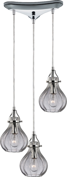 lamp with hanging shade ELK Lighting Mini Pendant Polished Chrome Transitional