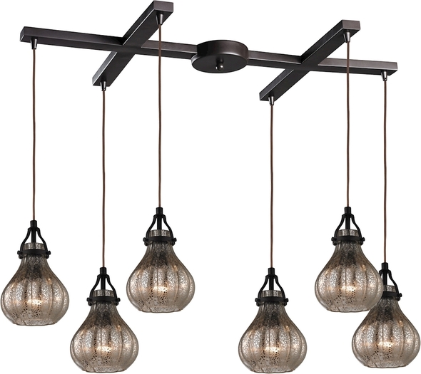 ceiling fan with hanging light ELK Lighting Mini Pendant Oil Rubbed Bronze Transitional