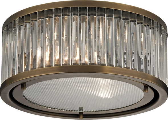 top flush ceiling lights ELK Lighting Flush Mount Aged Brass Transitional