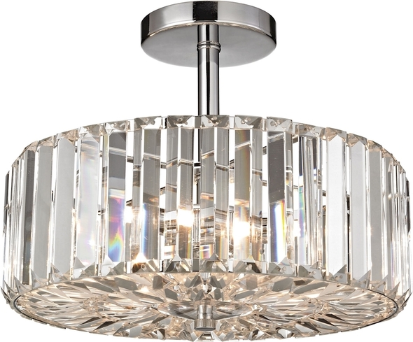 glass semi flush ceiling light ELK Lighting Semi Flush Mount Polished Chrome Modern / Contemporary