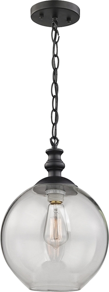 3 light ceiling light fixture ELK Lighting Mini Pendant Matte Black Modern / Contemporary