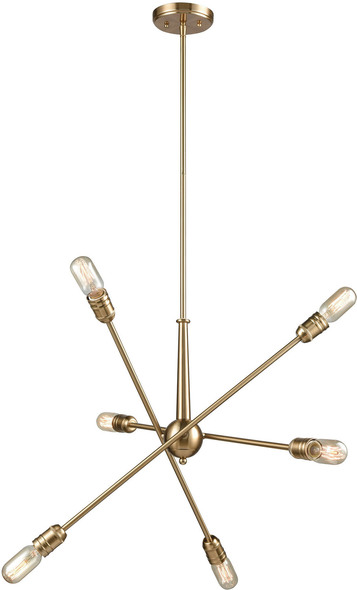 shades of light beaded chandelier ELK Lighting Chandelier Satin Brass Modern / Contemporary
