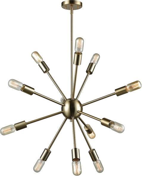 tiny chandelier ELK Lighting Chandelier Satin Black Modern / Contemporary