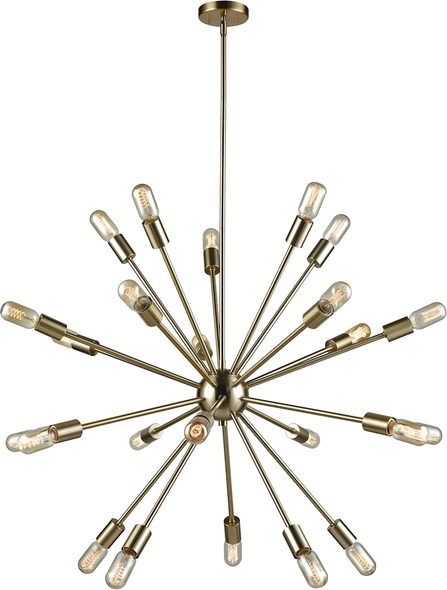 column chandelier ELK Lighting Chandelier Satin Black Modern / Contemporary