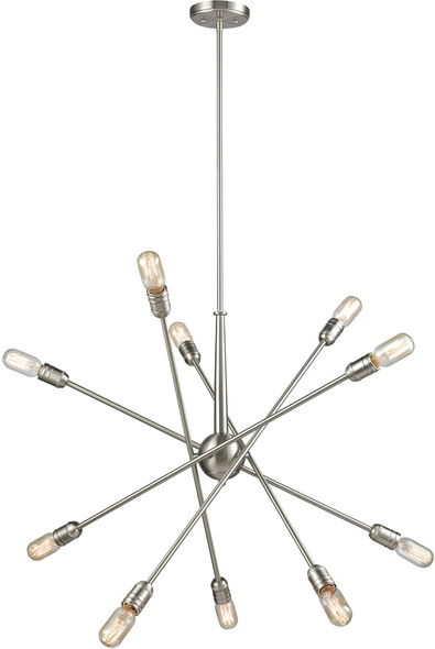 beaded chandelier pendant light ELK Lighting Chandelier Satin Nickel Modern / Contemporary