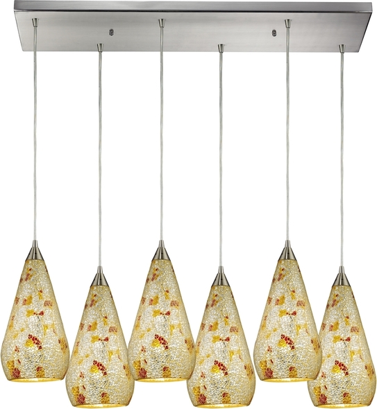 rattan kitchen pendant light ELK Lighting Mini Pendant Satin Nickel Transitional