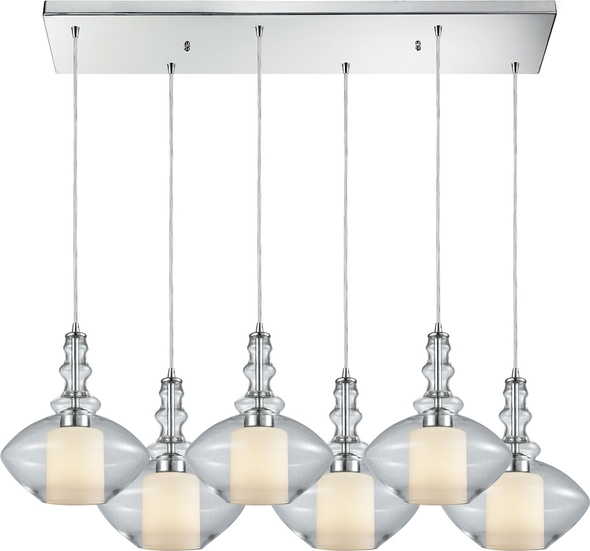 long ceiling light fixture ELK Lighting Mini Pendant Polished Chrome Modern / Contemporary