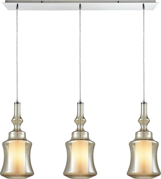 hanging gold pendant light ELK Lighting Pendant Polished Chrome Modern / Contemporary