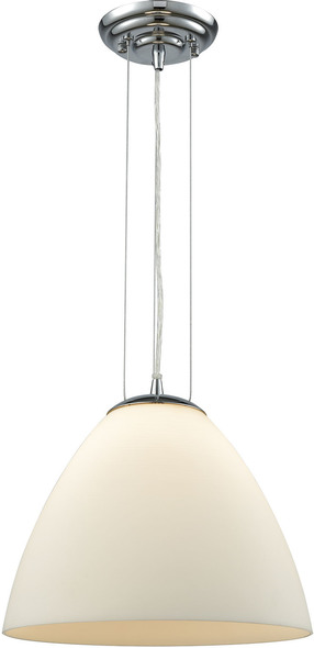 glass and brass pendant light ELK Lighting Mini Pendant Polished Chrome Modern / Contemporary
